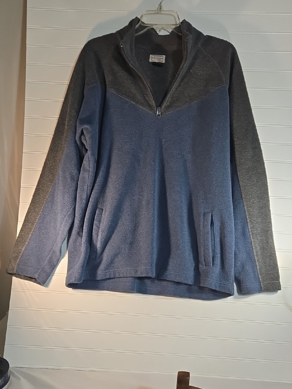 Arizona Jean Company Men’s Two-Tone Quarter-Zip Pullover - Blue & Gray